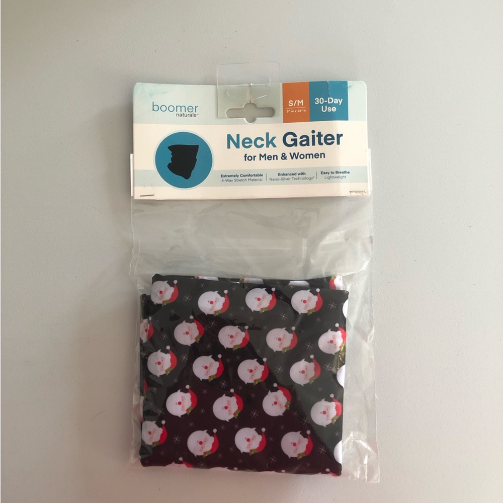 Boomer naturals neck gaiter Santa Claus Christmas Size S/M for Men and Women